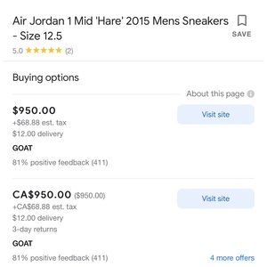 Air Jorden Retro 1 Hare Edition